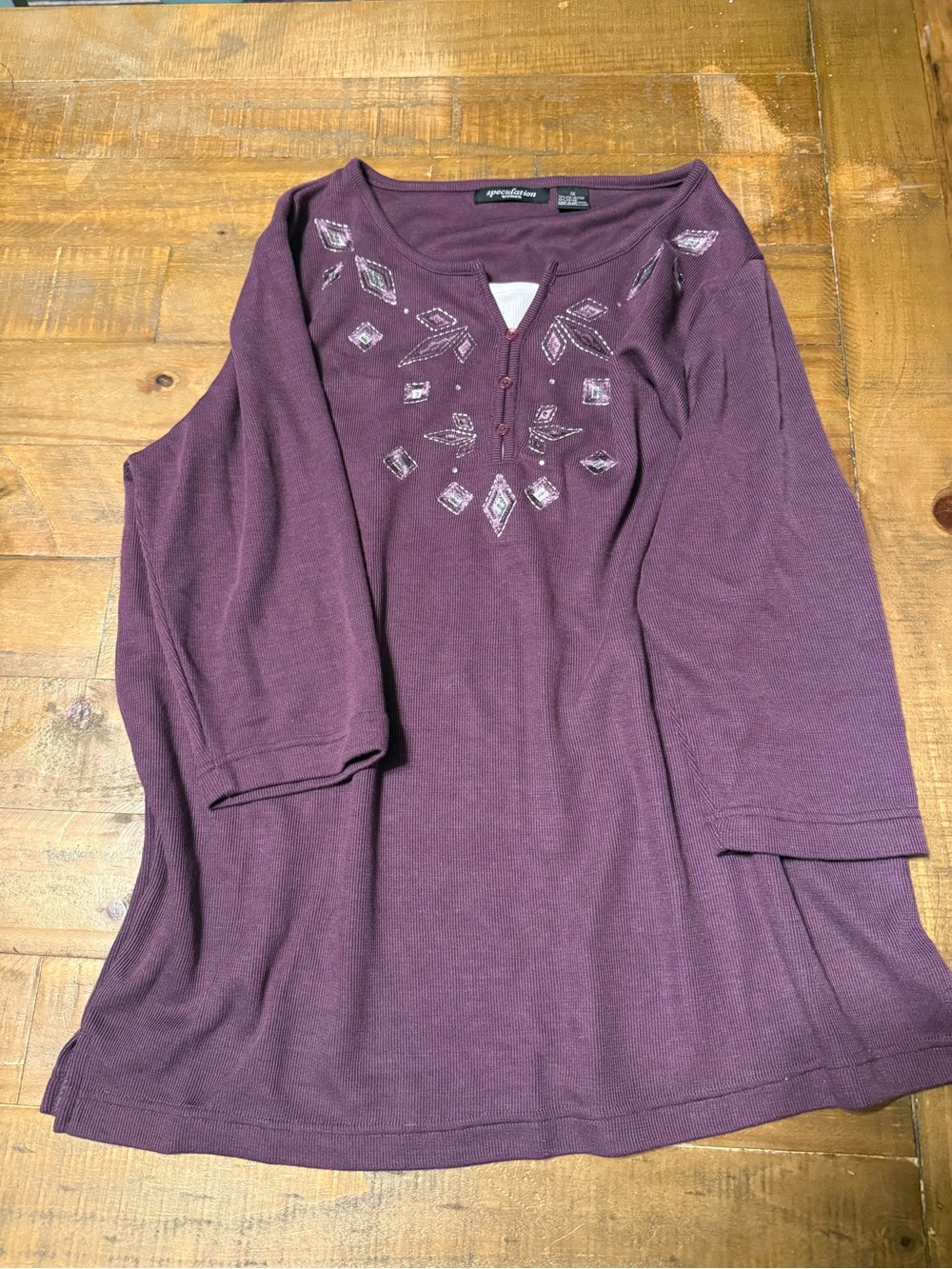 Speculation Women Plum Crewneck Sweater - 1X